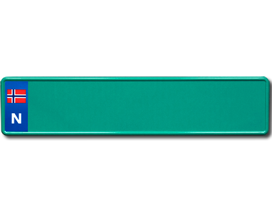 Norwegian green truck plate 520 mm with flag and reflective